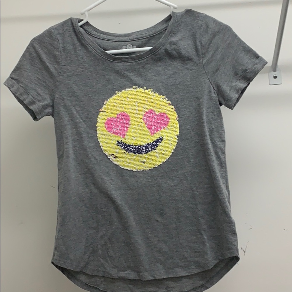 So brand, Smile and love Emoji sequined tee